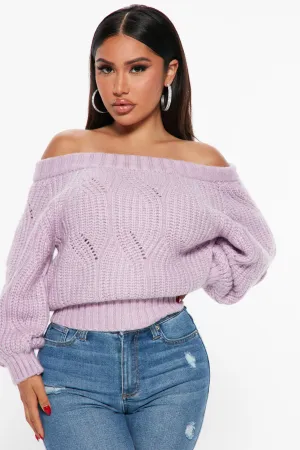 Aurora Off The Shoulder Sweater - Lilac