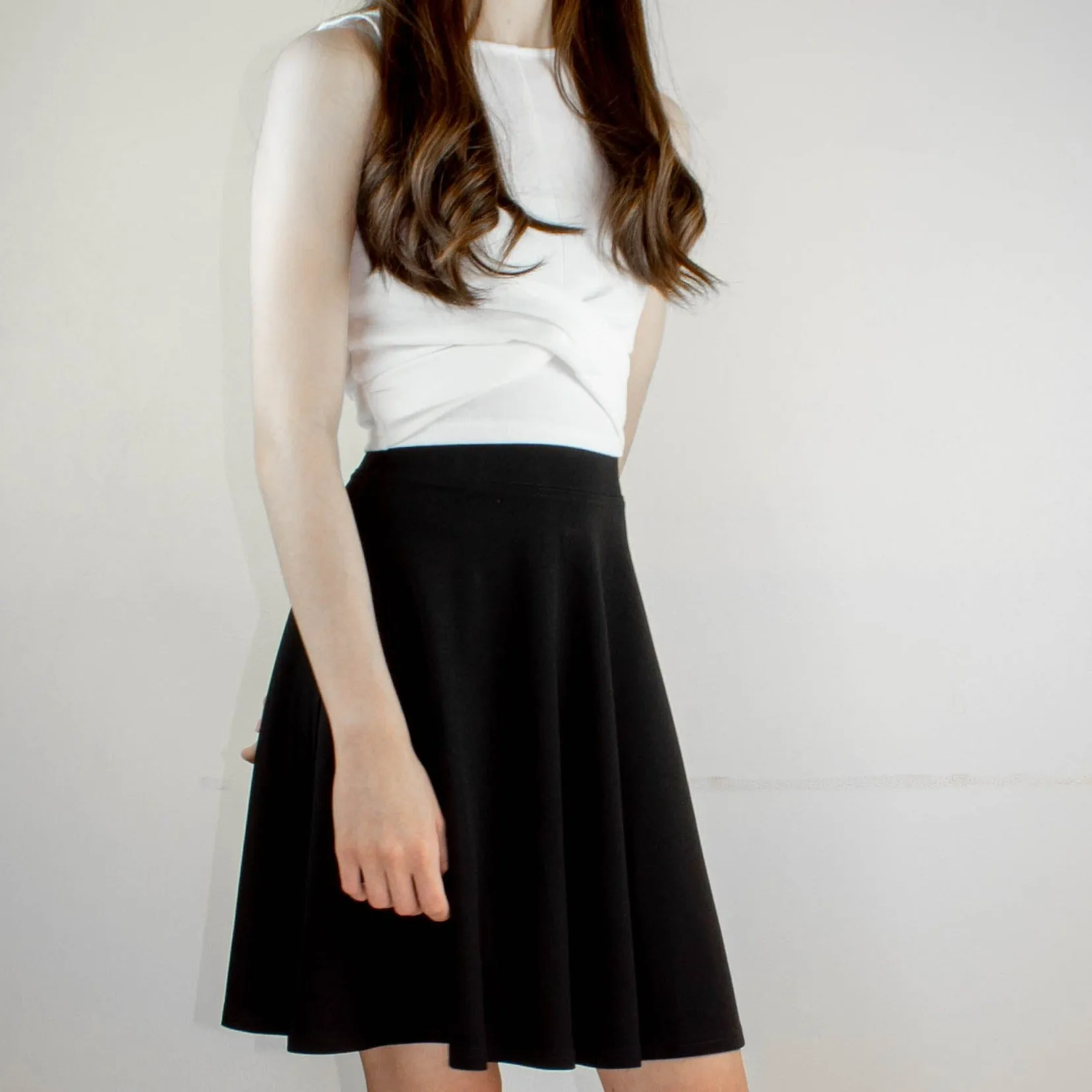 Black Skater Skirt - Premium Jersey