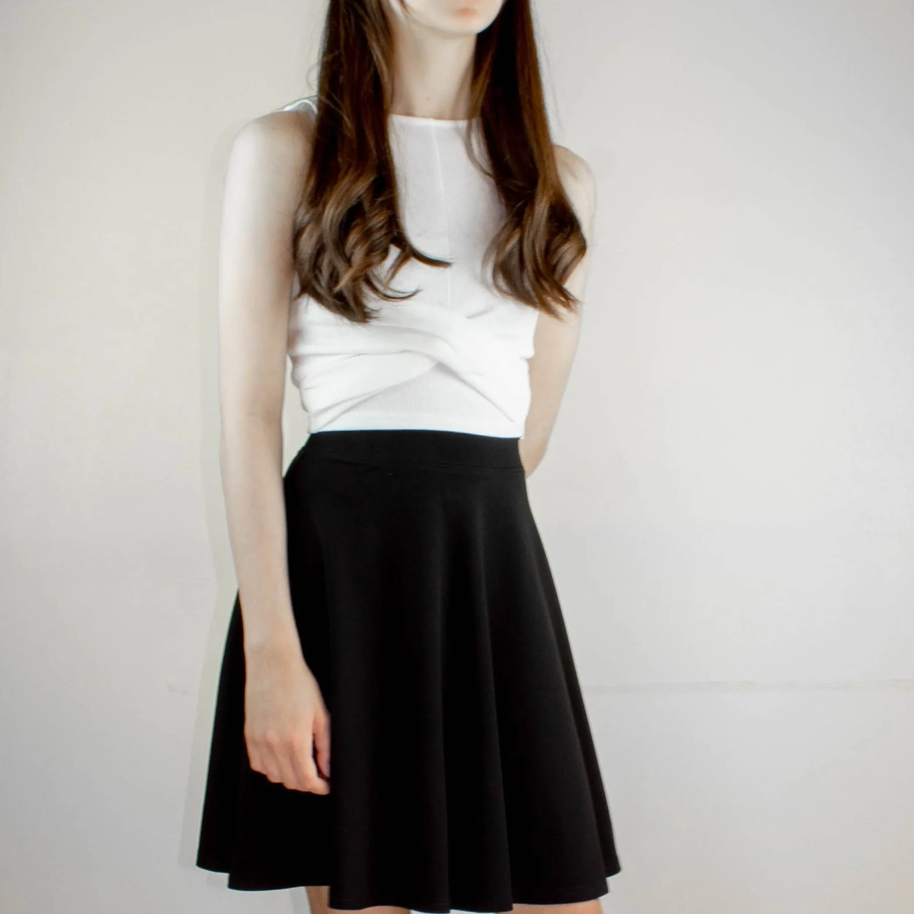 Black Skater Skirt - Premium Jersey