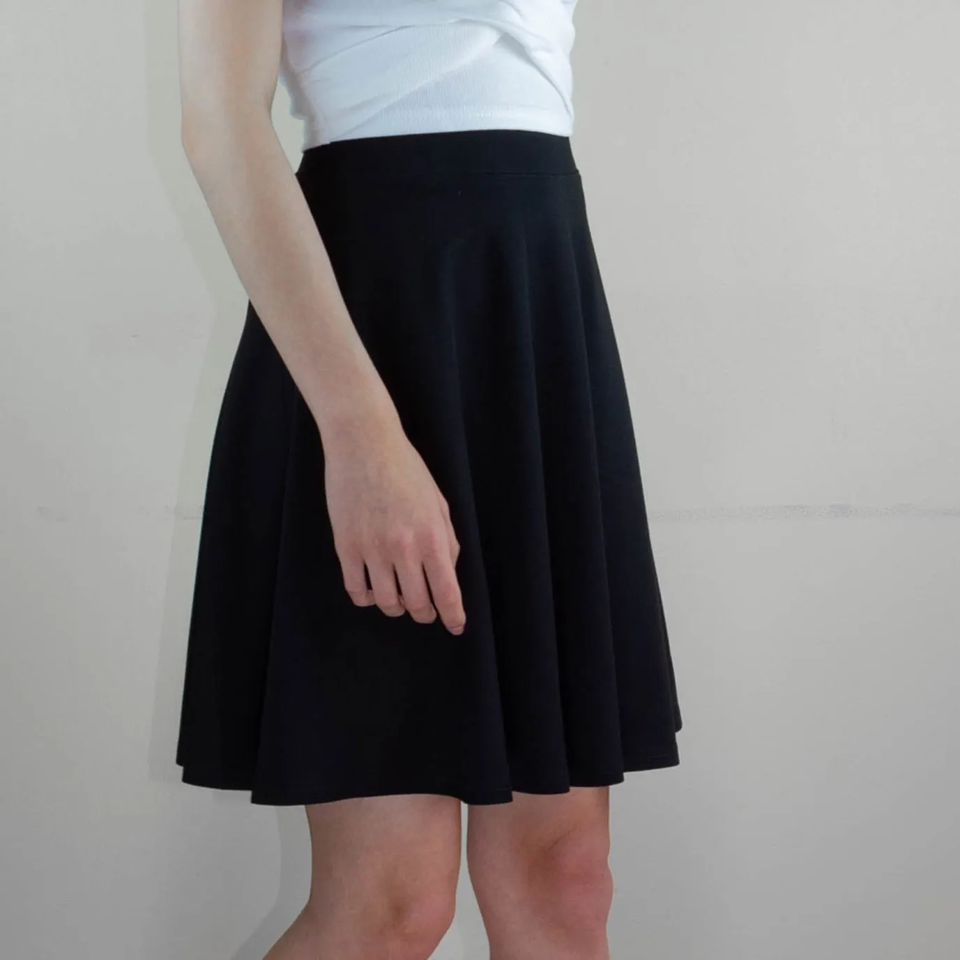 Black Skater Skirt - Premium Jersey