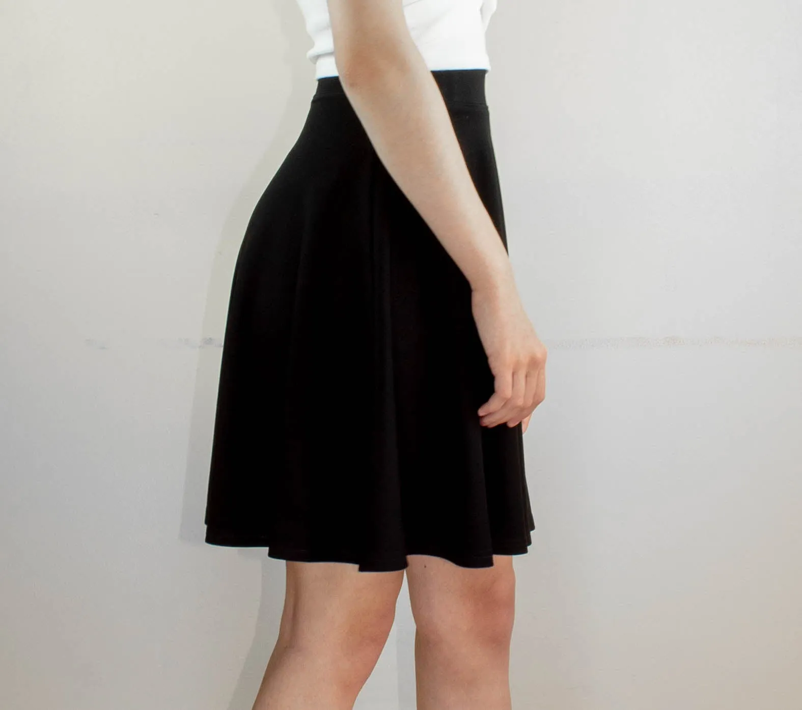 Black Skater Skirt - Premium Jersey