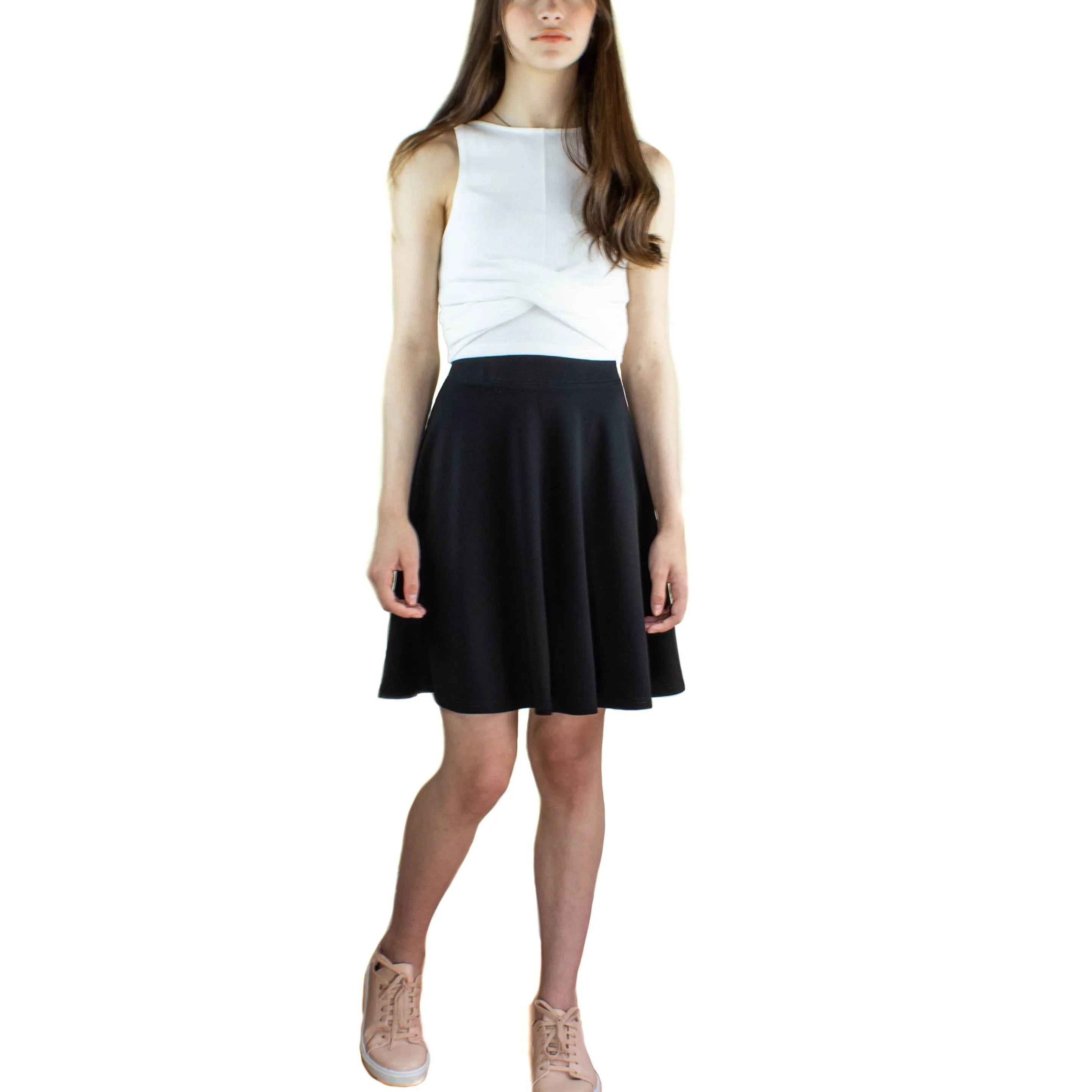 Black Skater Skirt - Premium Jersey