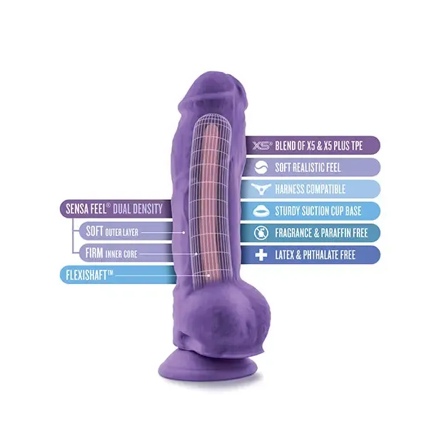 Blush Au Naturel Bold Big Boy 10 in. Posable Dual Density Dildo with Balls & Suction Cup Pink