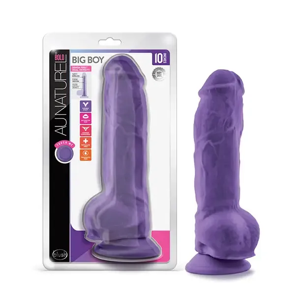 Blush Au Naturel Bold Big Boy 10 in. Posable Dual Density Dildo with Balls & Suction Cup Pink