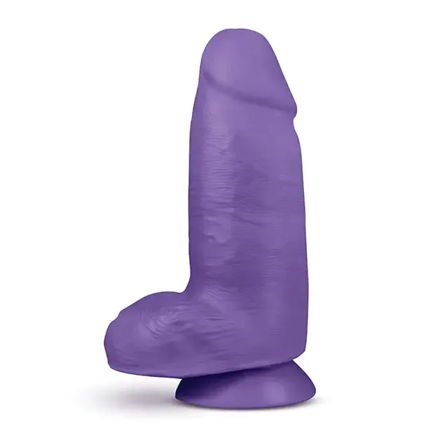 Blush Au Naturel Bold Chub 10 in. Posable Dual Density Dildo with Balls & Suction Cup Purple