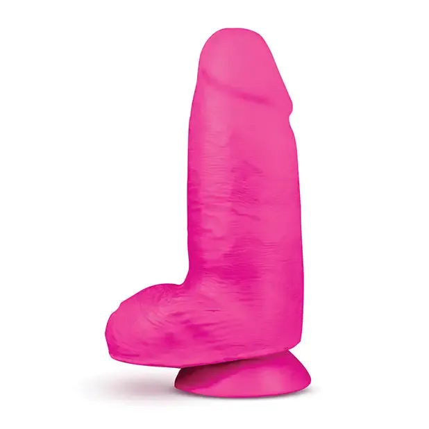 Blush Au Naturel Bold Chub 10 in. Posable Dual Density Dildo with Balls & Suction Cup Purple