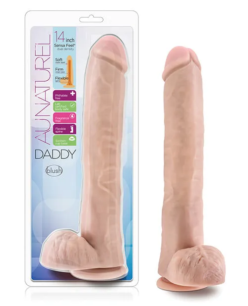 Blush Au Naturel Daddy 14; Sensa Feel Dual Density Dildo - Vanilla