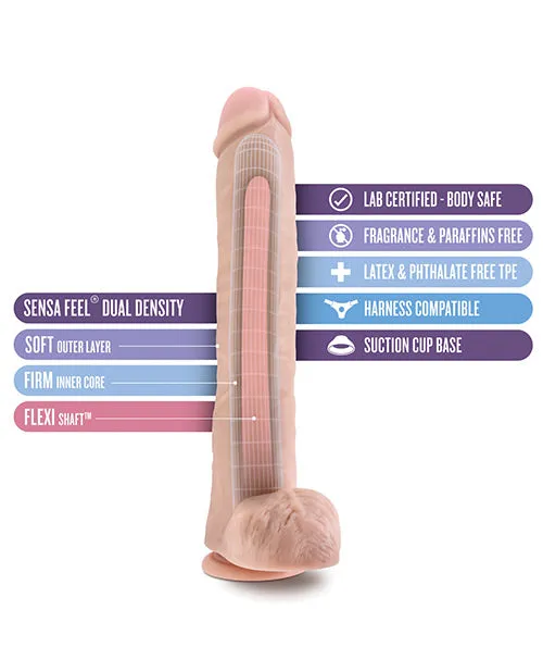 Blush Au Naturel Daddy 14; Sensa Feel Dual Density Dildo - Vanilla