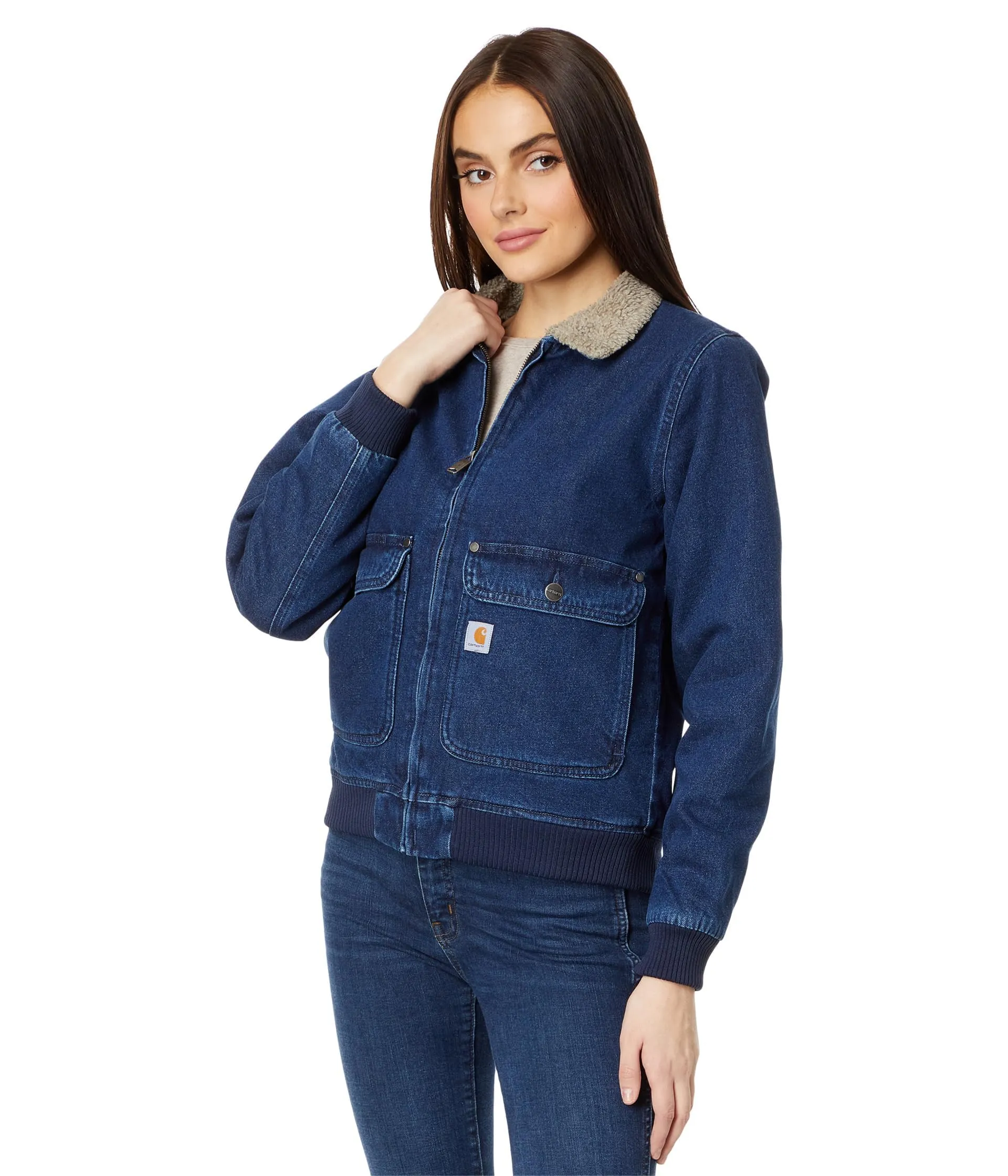 Carhartt 105446 Women's Relaxed Fit Denim Sherpa-Lined Jacket