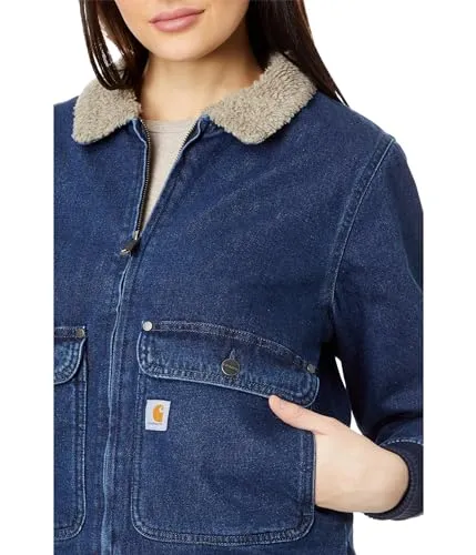 Carhartt 105446 Women's Relaxed Fit Denim Sherpa-Lined Jacket