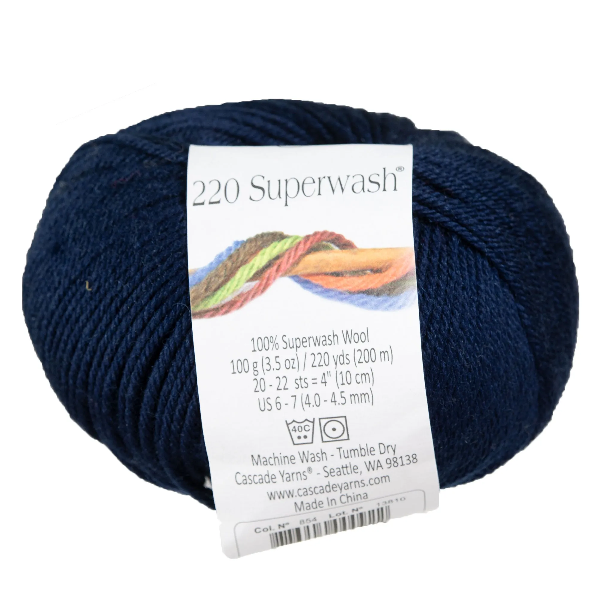 Cascade Yarns 220 Superwash Yarn - 0854 Navy