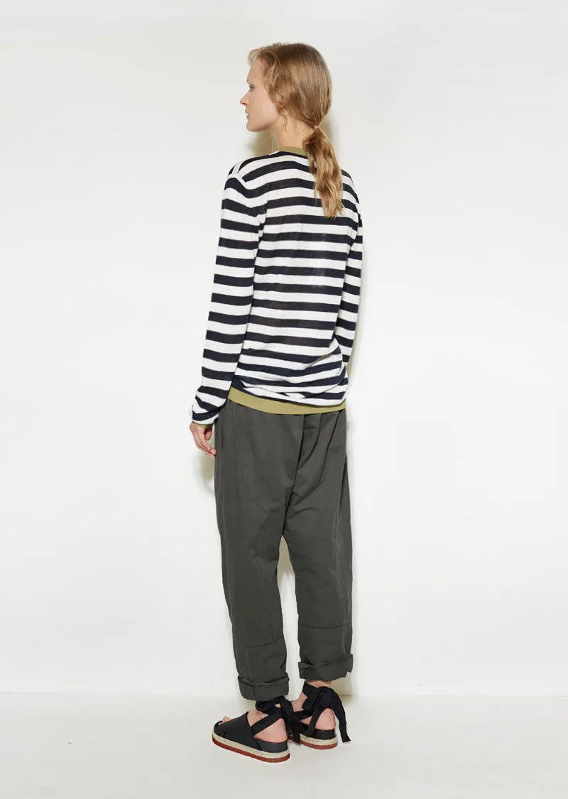 Contrast Stripe Pullover