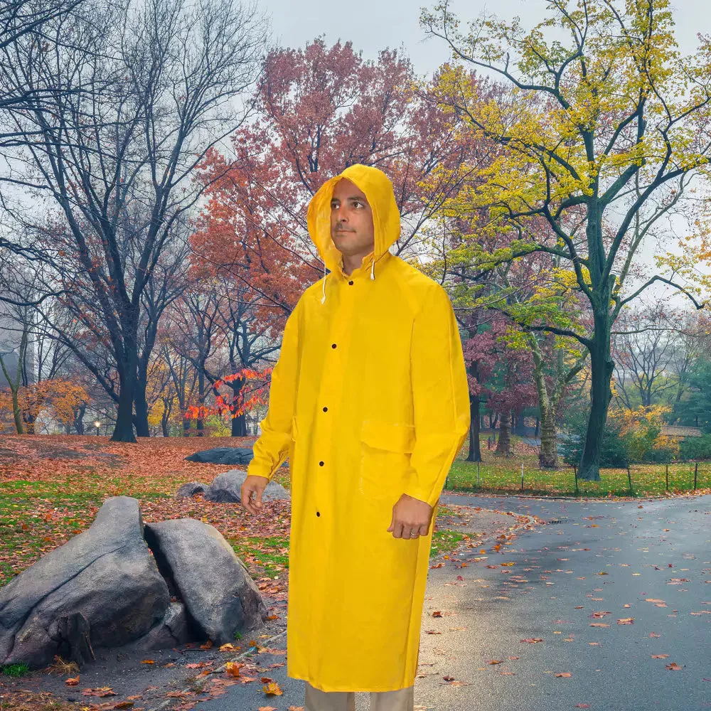 Cordova Renegade Yellow .35 mm PVC/Polyester Rain Coat 49-Inch Length Detachable Hood - RC35Y