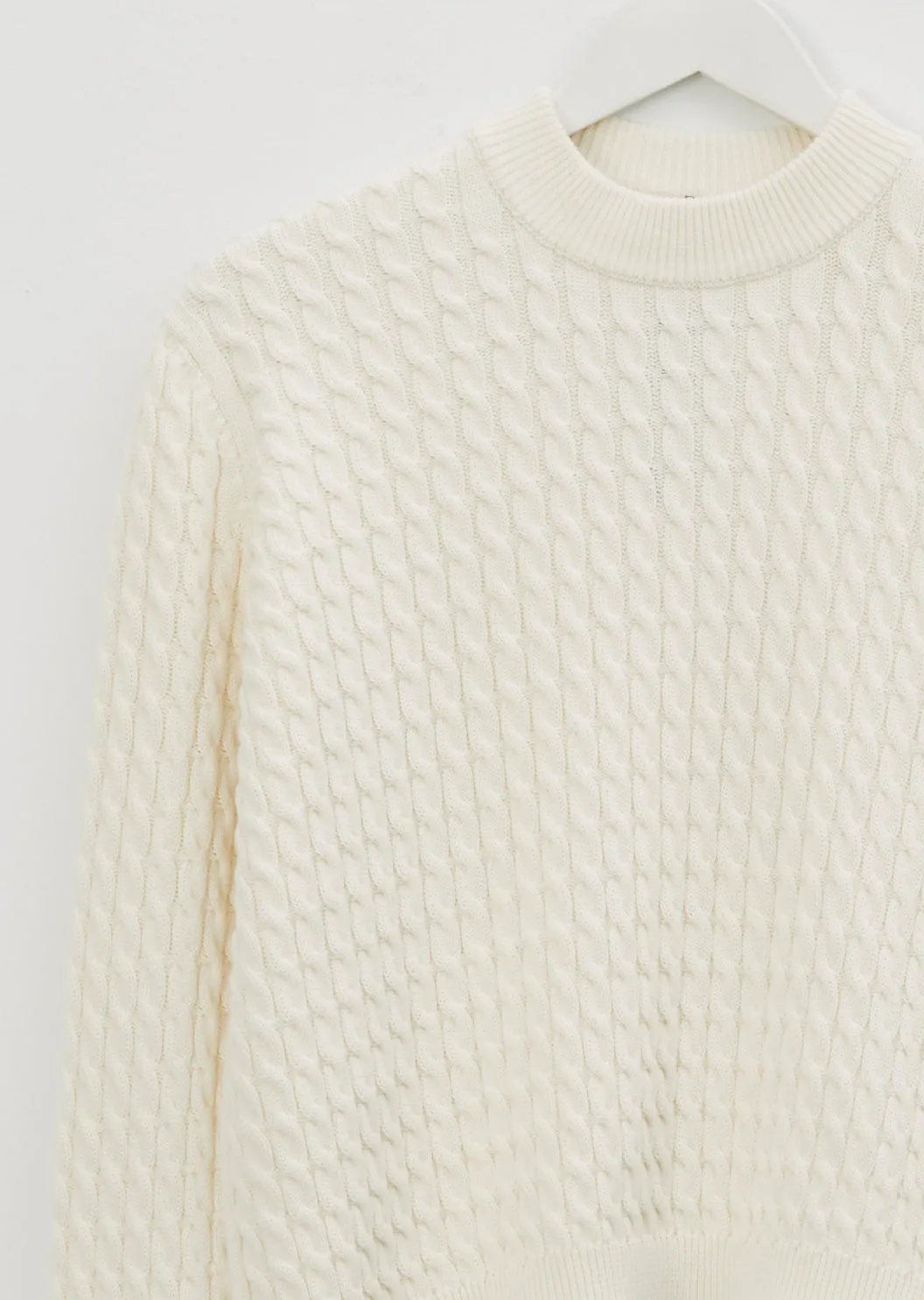 Cotton Cable Sweater — White