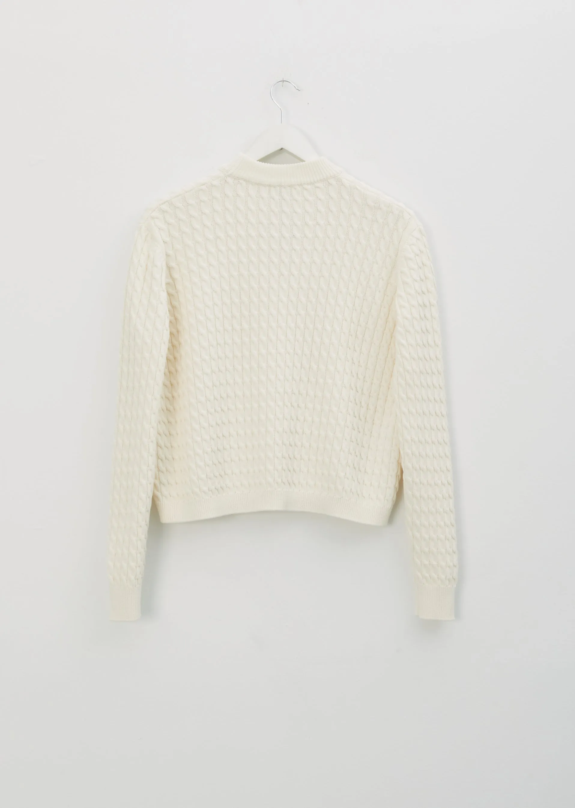 Cotton Cable Sweater — White