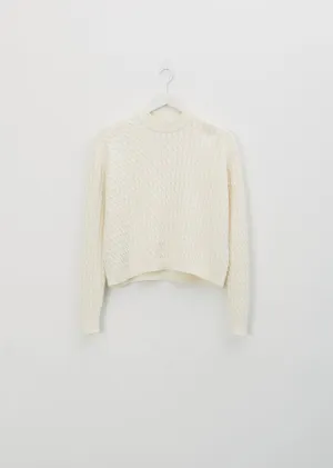 Cotton Cable Sweater — White