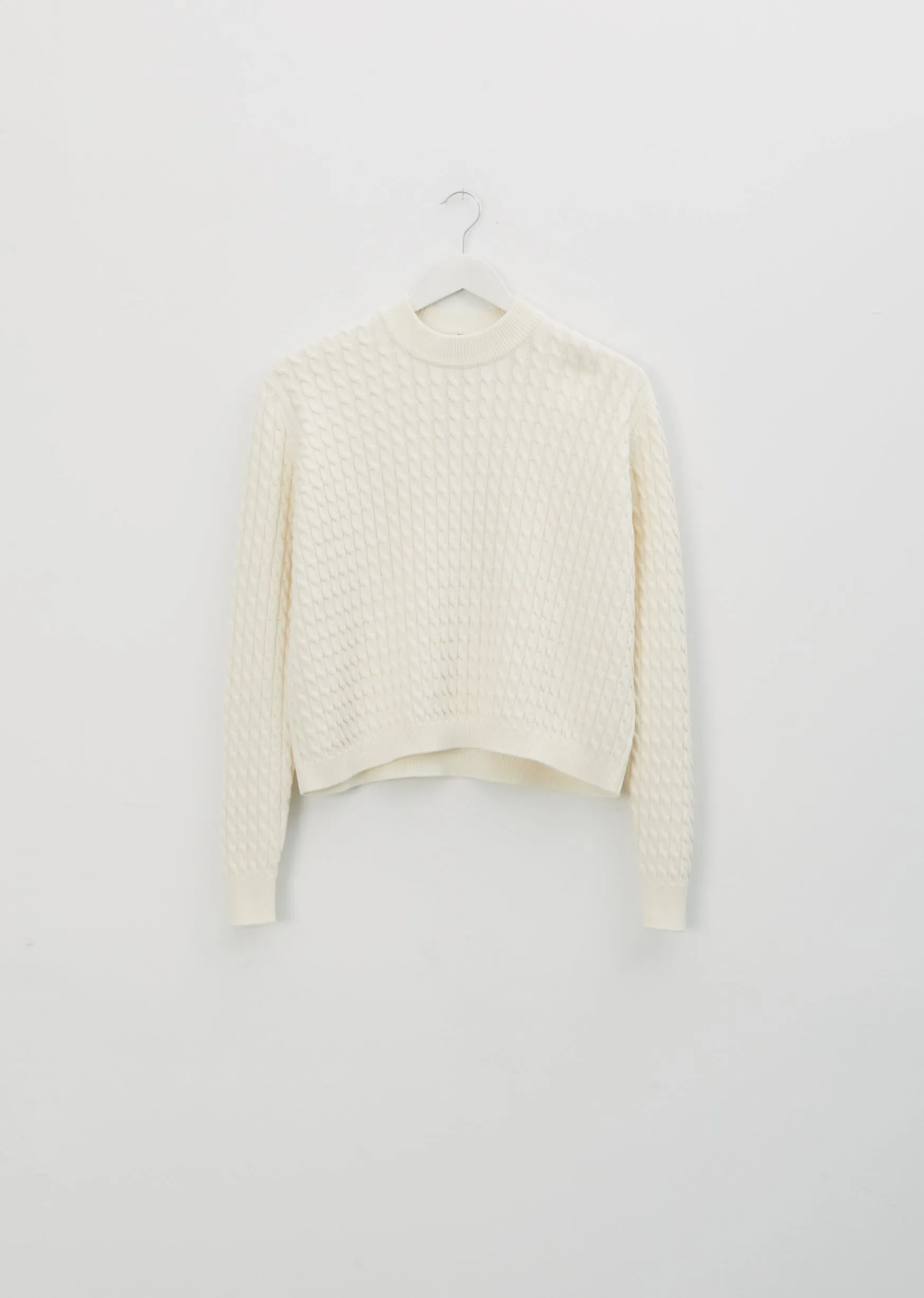 Cotton Cable Sweater — White