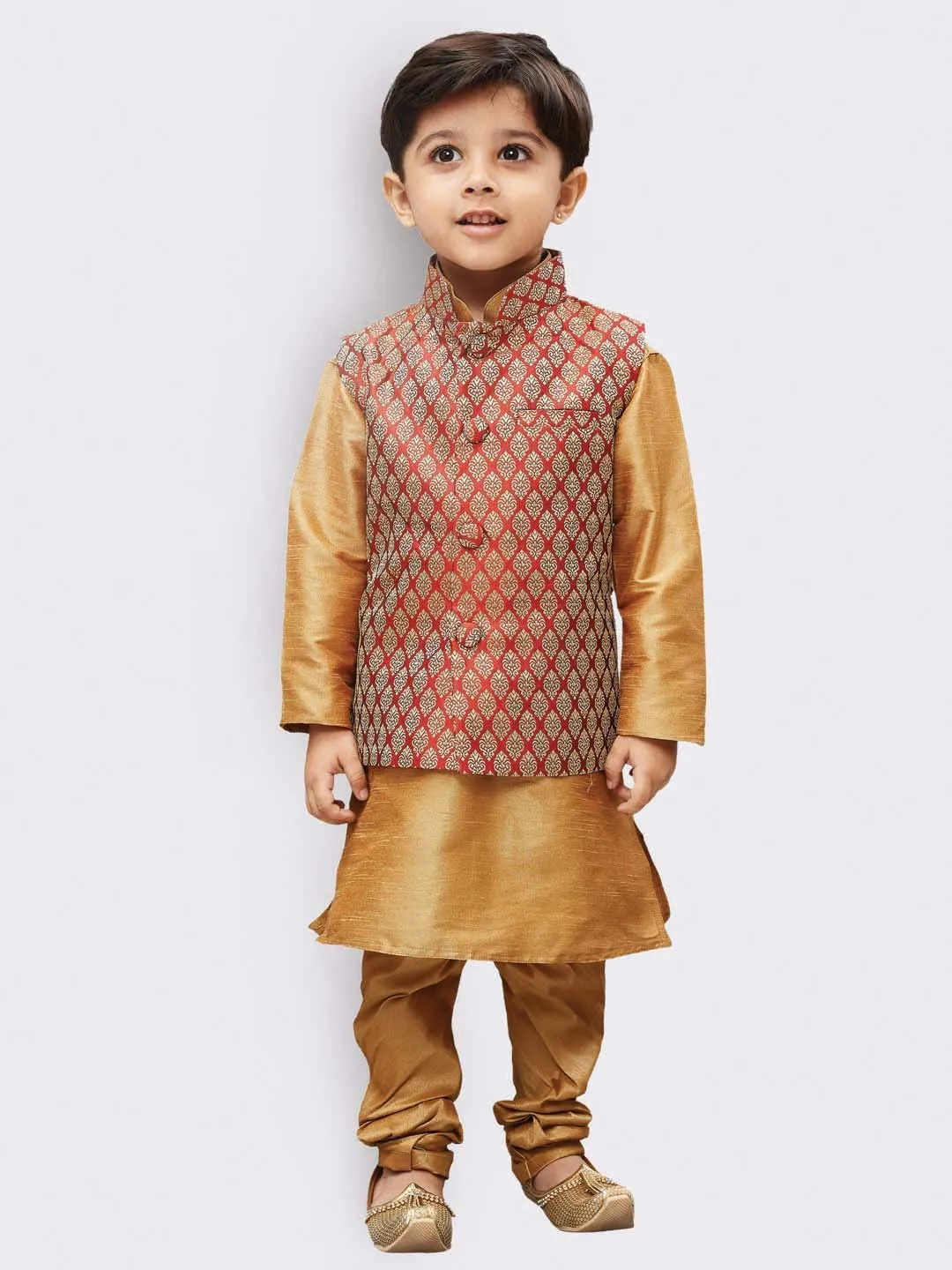 Cotton Silk Blend Nehru Jacket for Boys - Vastramay Boys