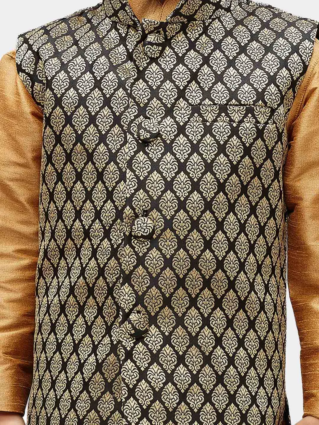 Cotton Silk Blend Nehru Jacket for Boys - Vastramay Boys