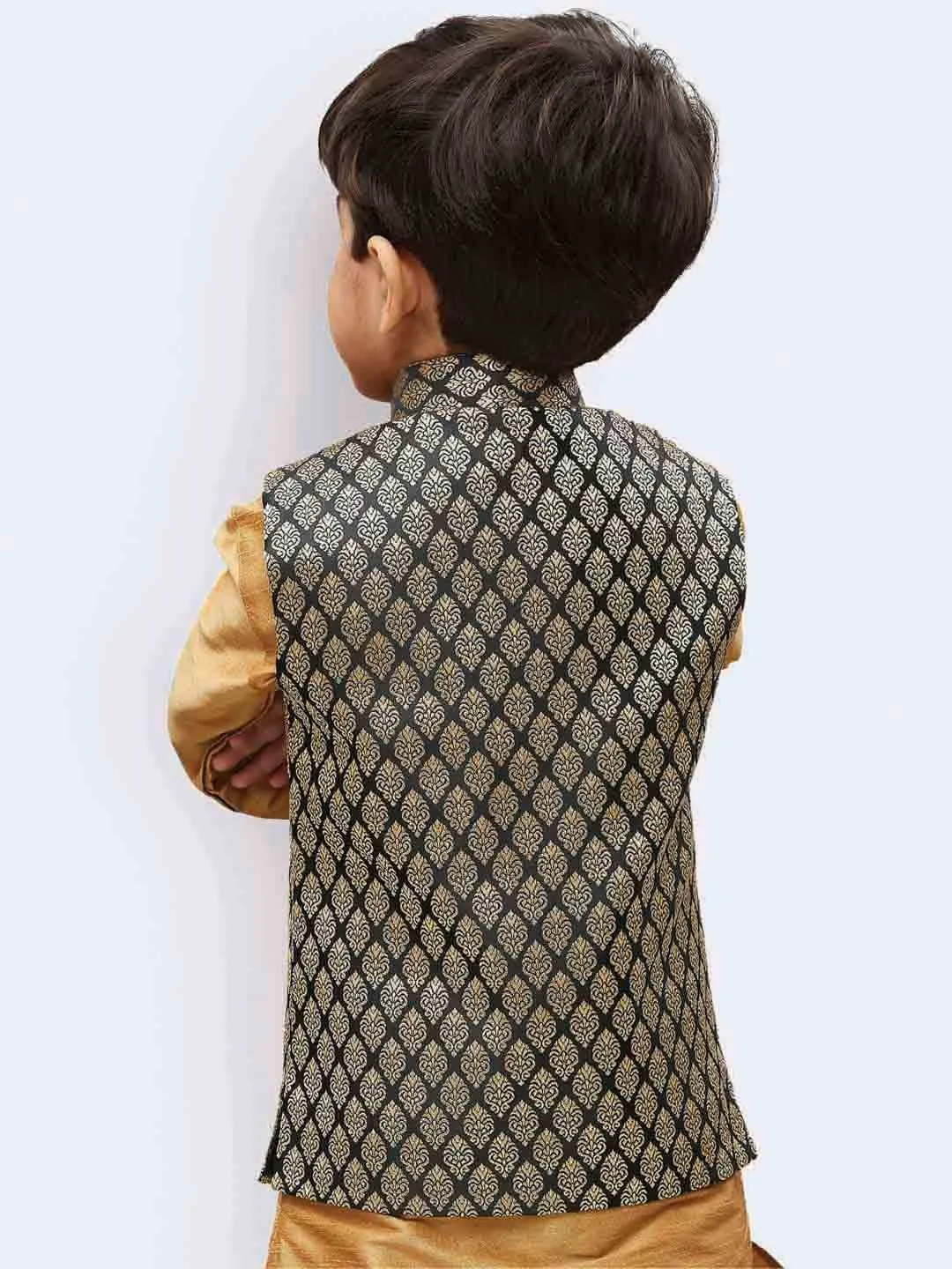 Cotton Silk Blend Nehru Jacket for Boys - Vastramay Boys