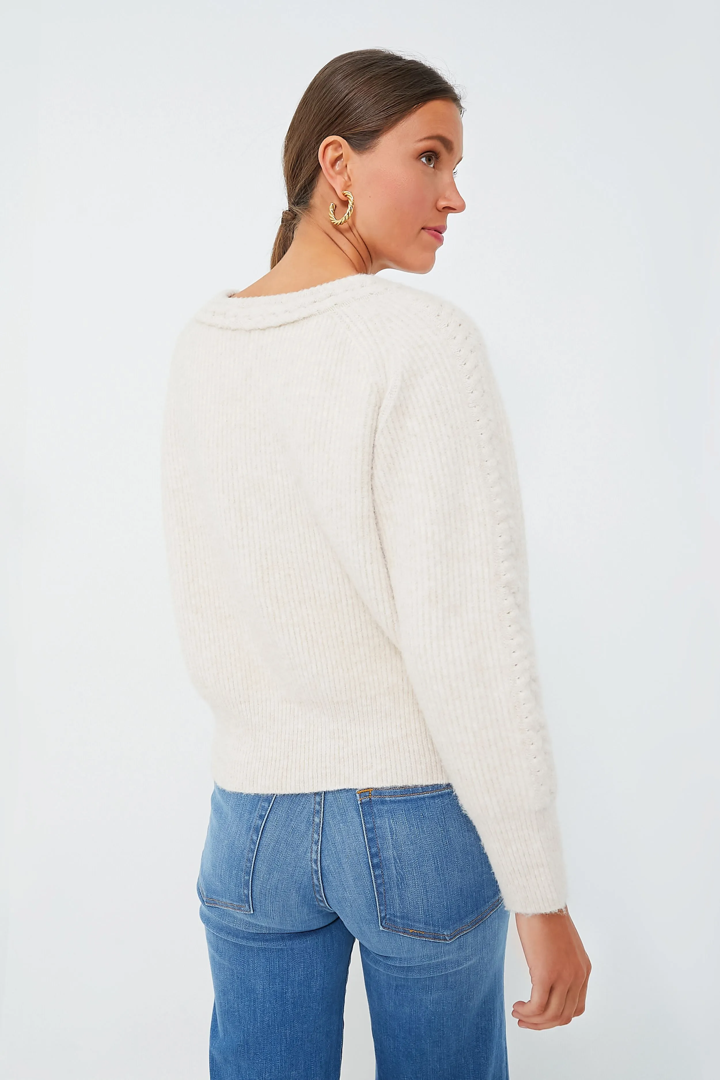 Cream Braided Harlow Sweater