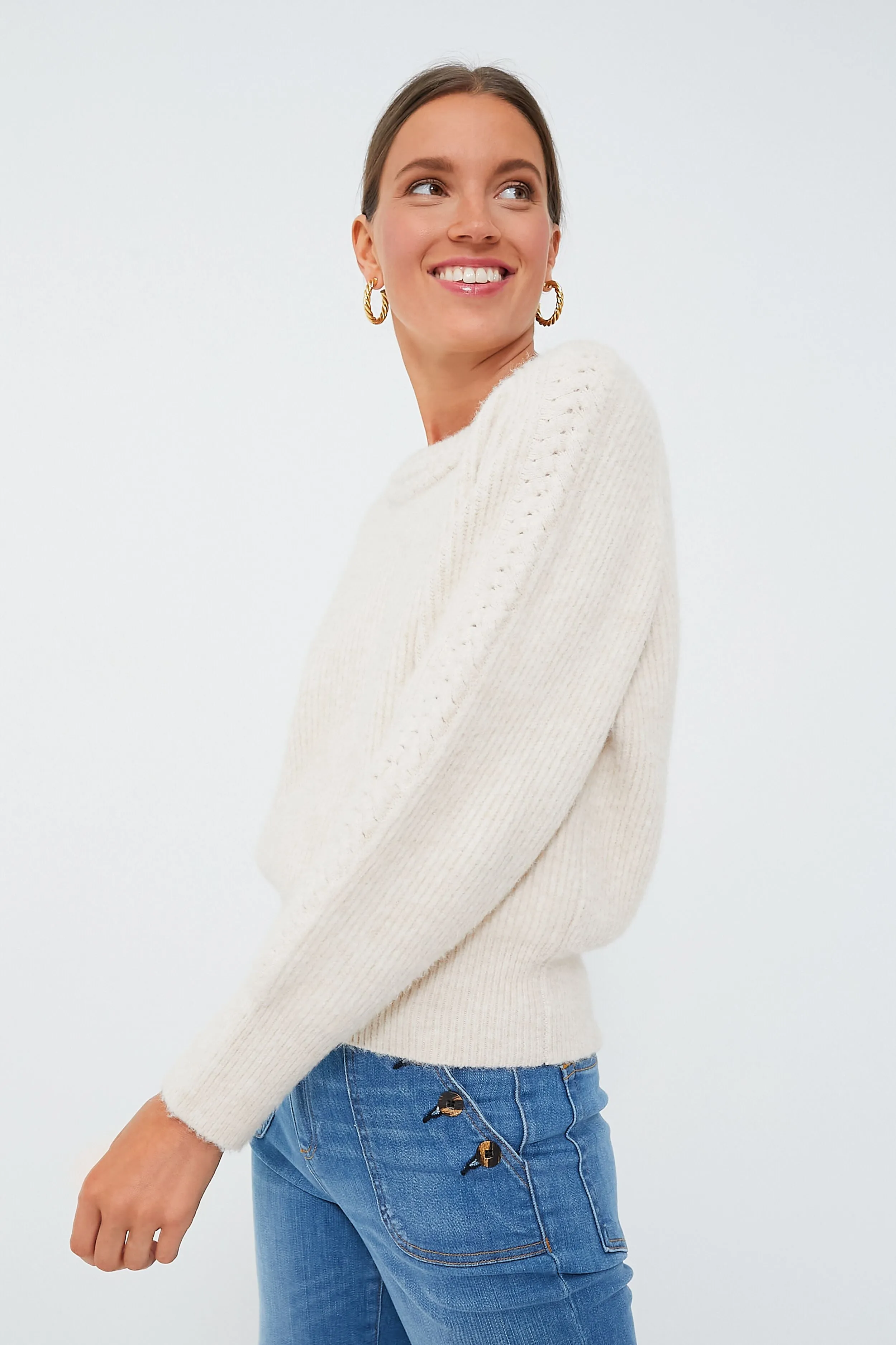 Cream Braided Harlow Sweater