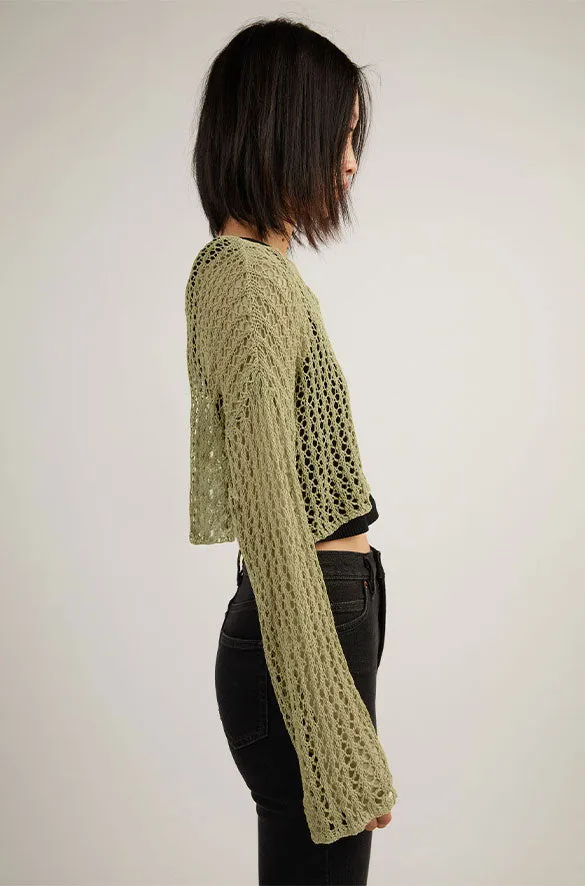 CROPPED CROCHET SWEATER