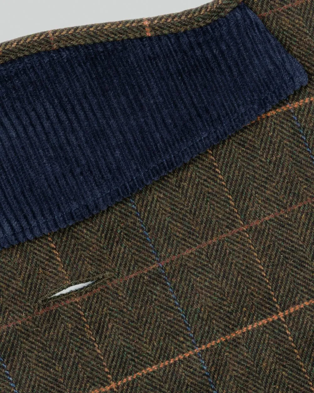 Dark Green Checked Herringbone Tweed Dog Jacket