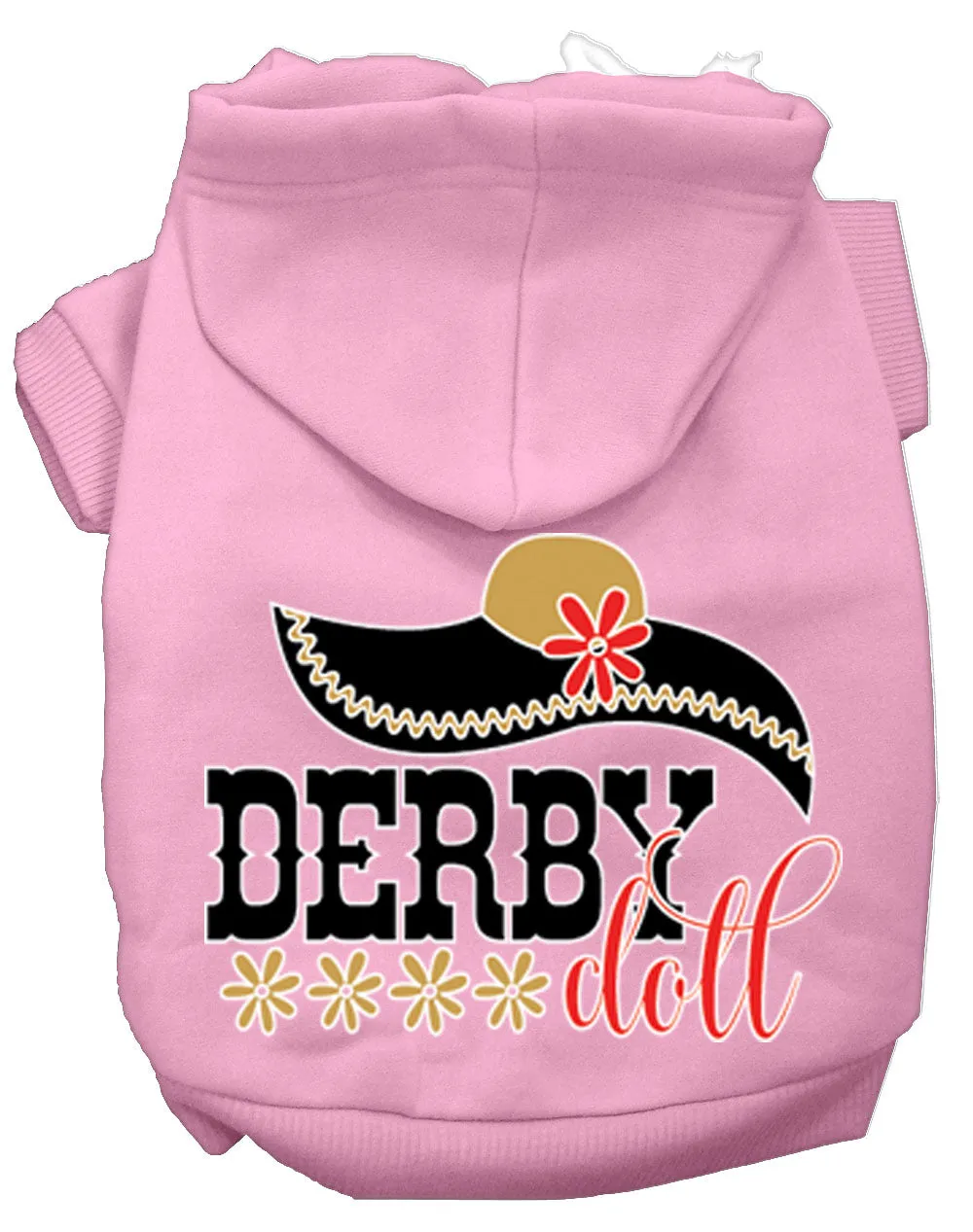 Derby Doll Screen Print Dog Hoodie Light Pink L