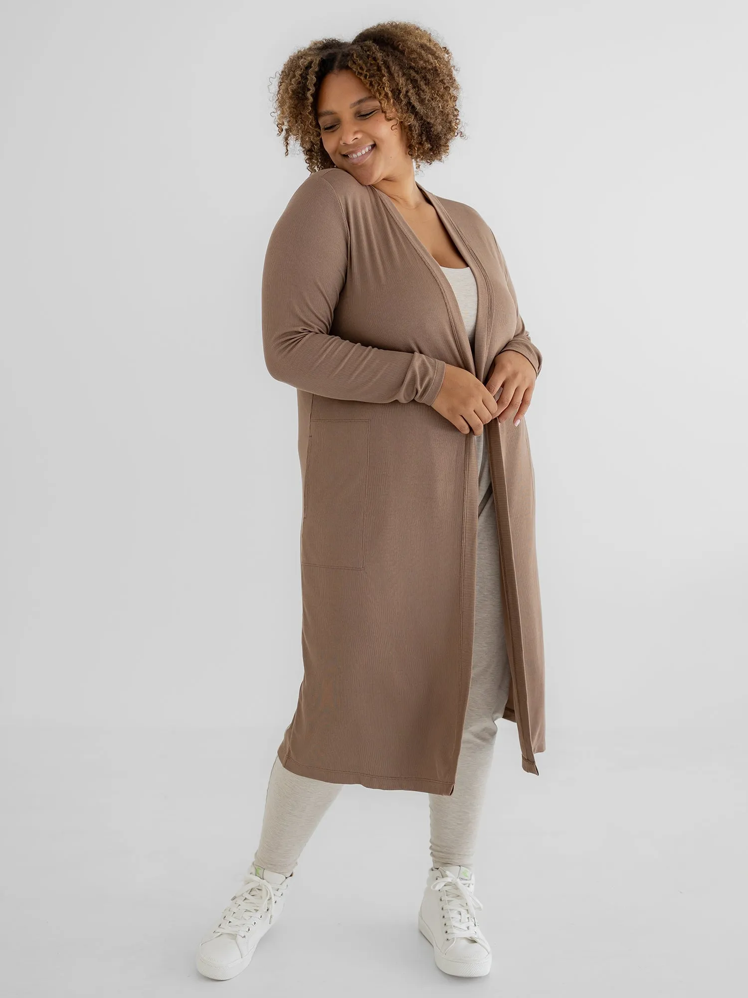 Duster, Ribbed Taupe