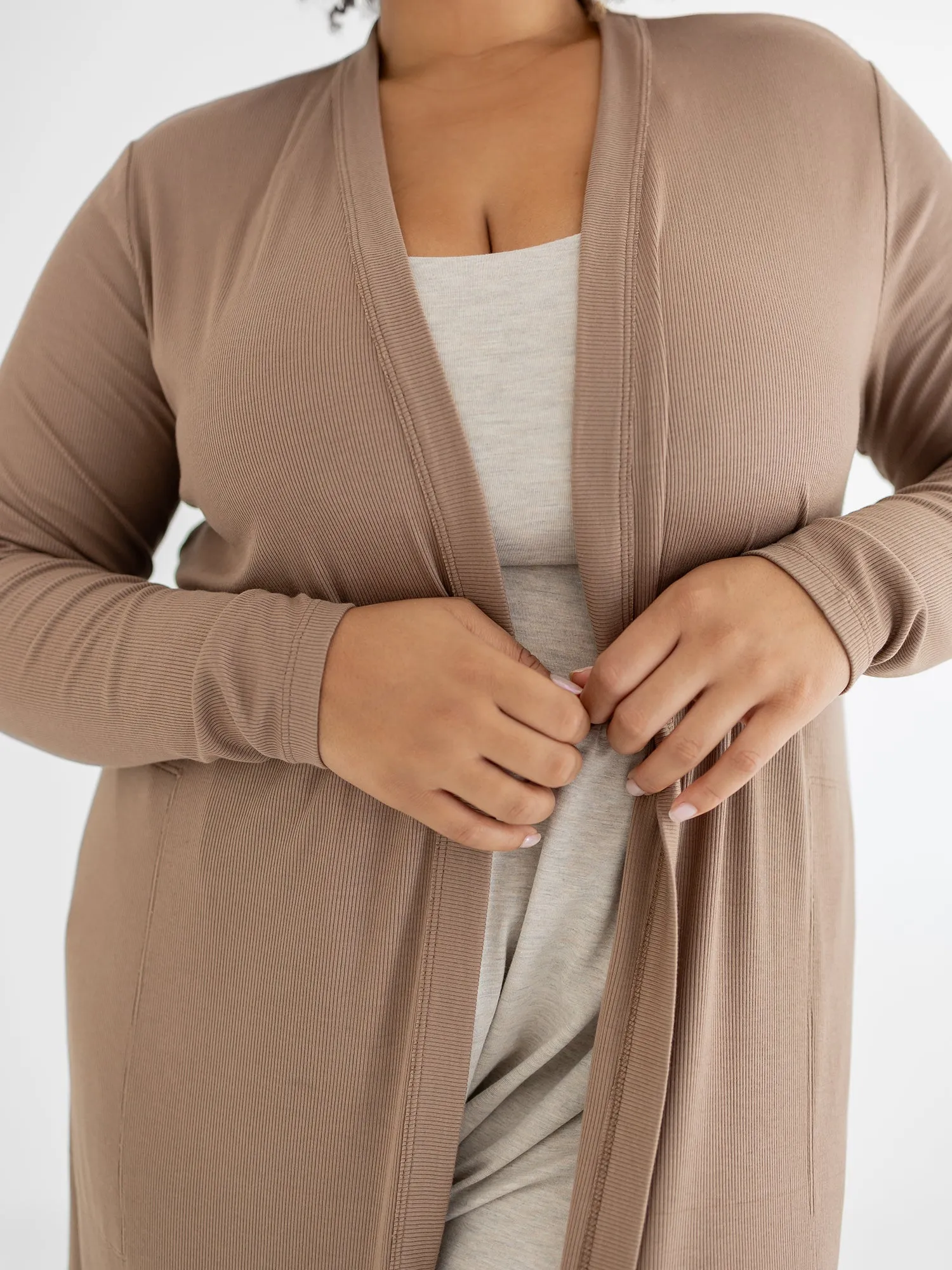 Duster, Ribbed Taupe