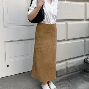 Elegant High Waist Straight Skirt