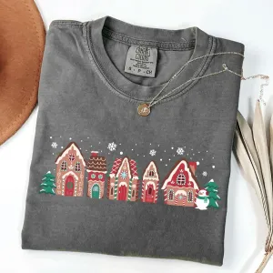 Gingerbread Village Christmas Sweatshirt - Festive Hoodies For Holidays