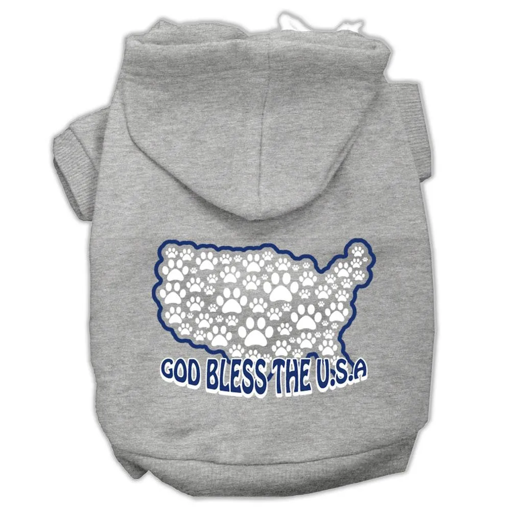 God Bless Usa Screen Print Pet Hoodies Grey Xl (16)