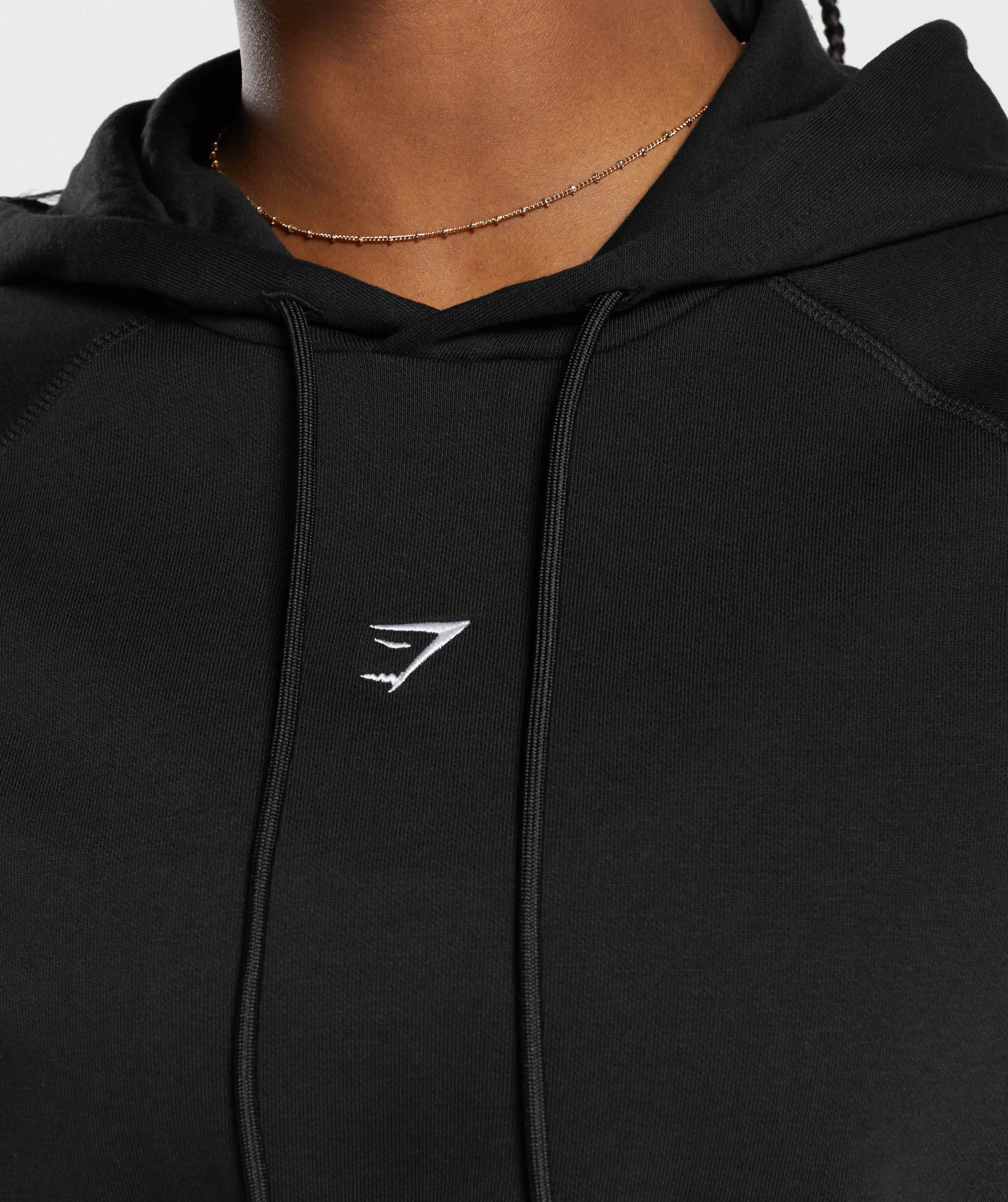 Gymshark Training Fleece Cropped Hoodie - Black