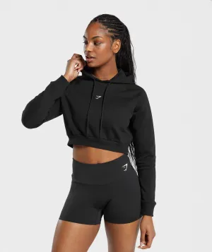 Gymshark Training Fleece Cropped Hoodie - Black