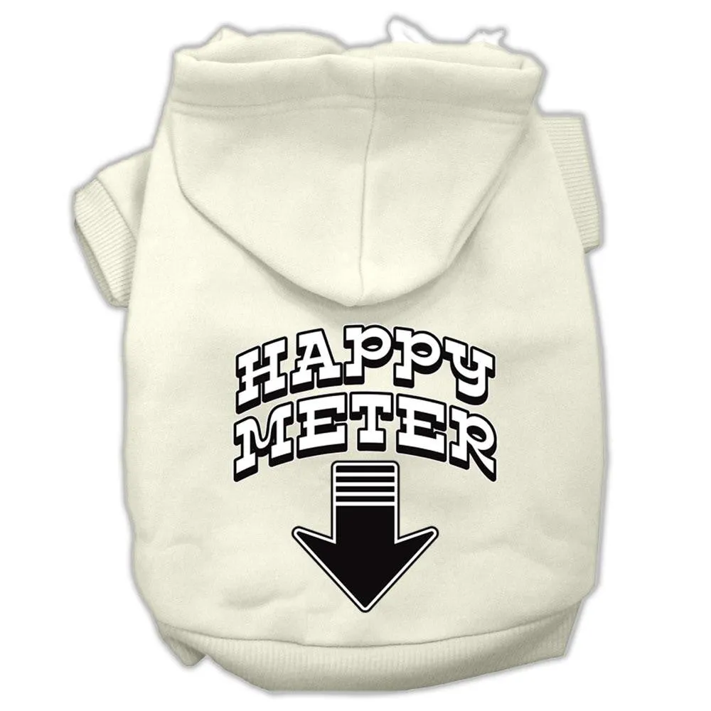 Happy Meter Screen Printed Dog Pet Hoodies Cream Size Lg (14)