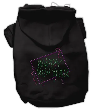 Happy New Year Rhinestone Hoodies Black S (10)