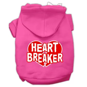 Heart Breaker Screen Print Pet Hoodies Bright Pink Size XL (16)