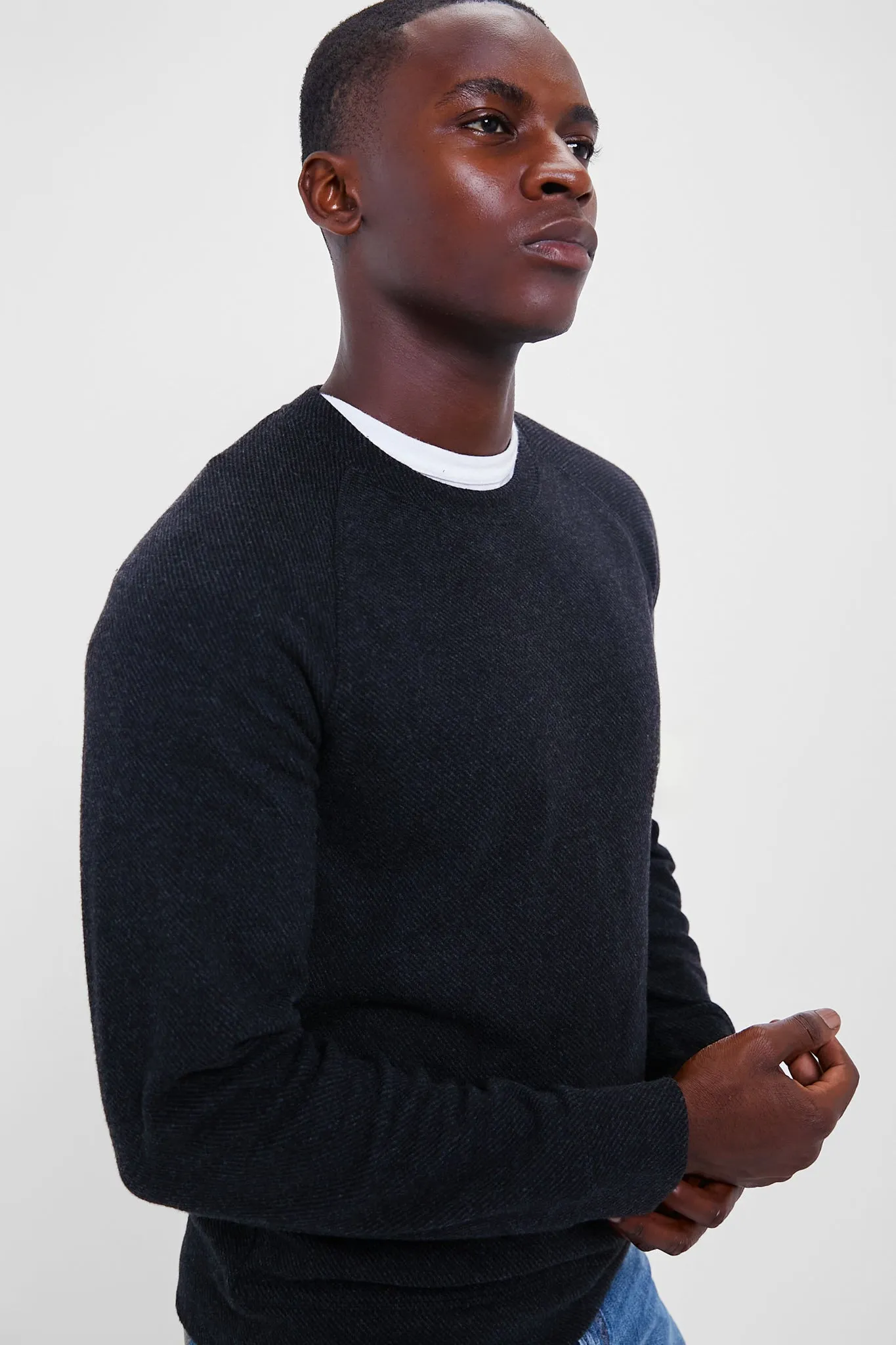 Heathered Black Twill Legend Sweater Crew