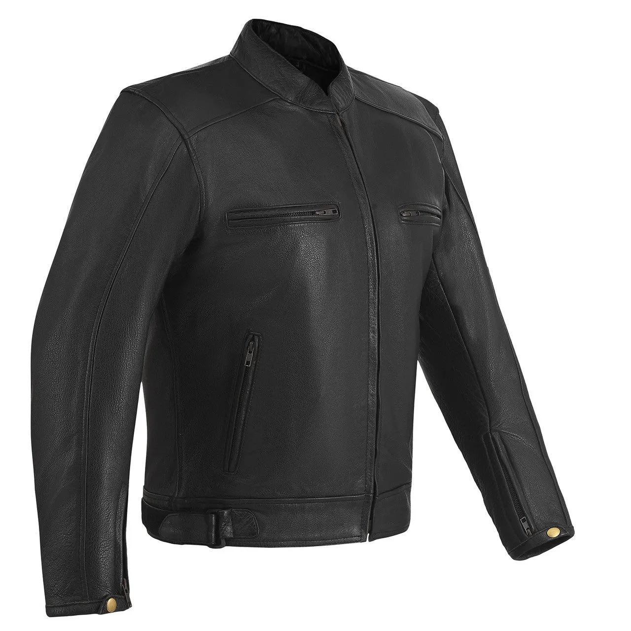 High Mileage Mens Dual Conceal Carry Vented Sport Style Cowhide Leather Biker Motorcycle Riding Jacket