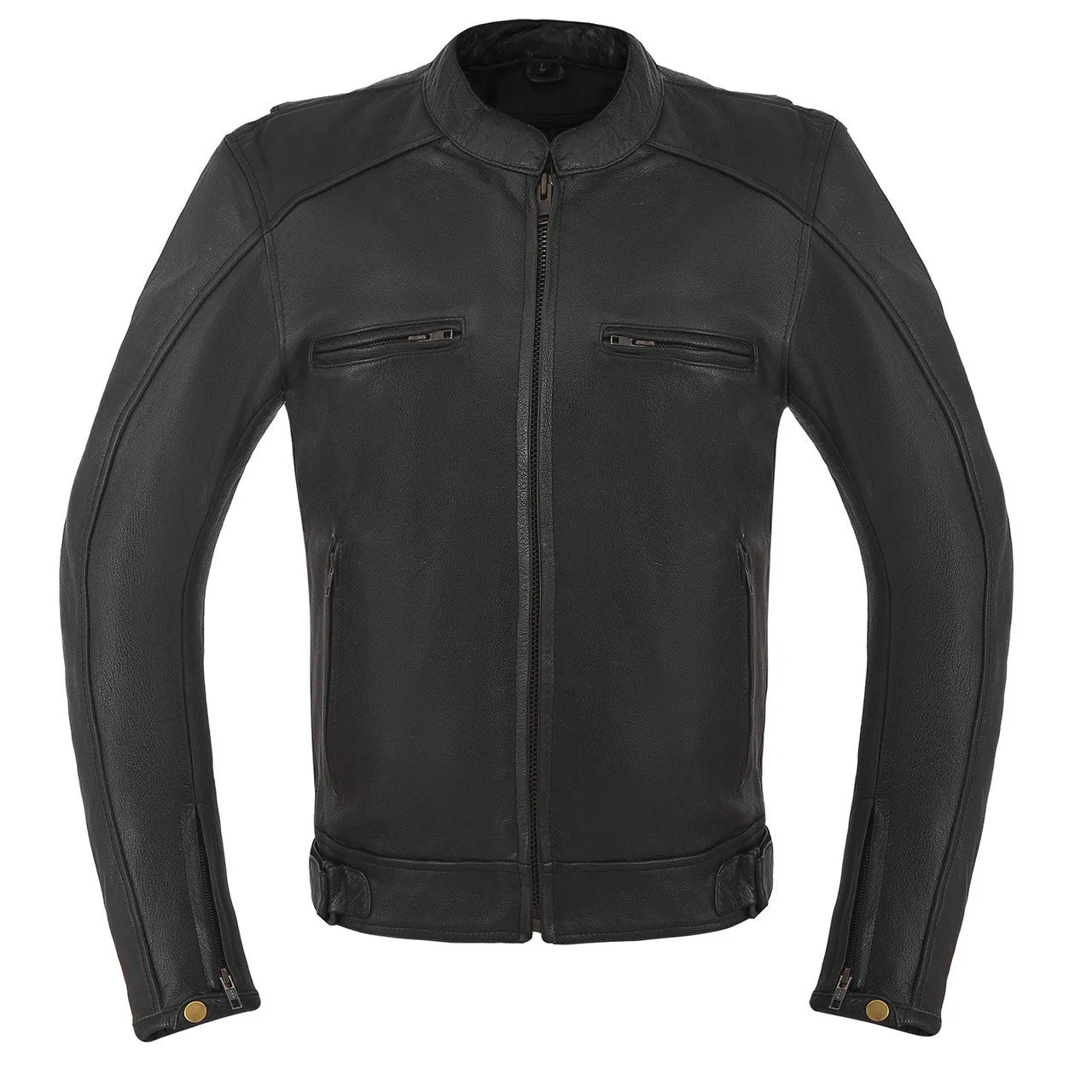 High Mileage Mens Dual Conceal Carry Vented Sport Style Cowhide Leather Biker Motorcycle Riding Jacket