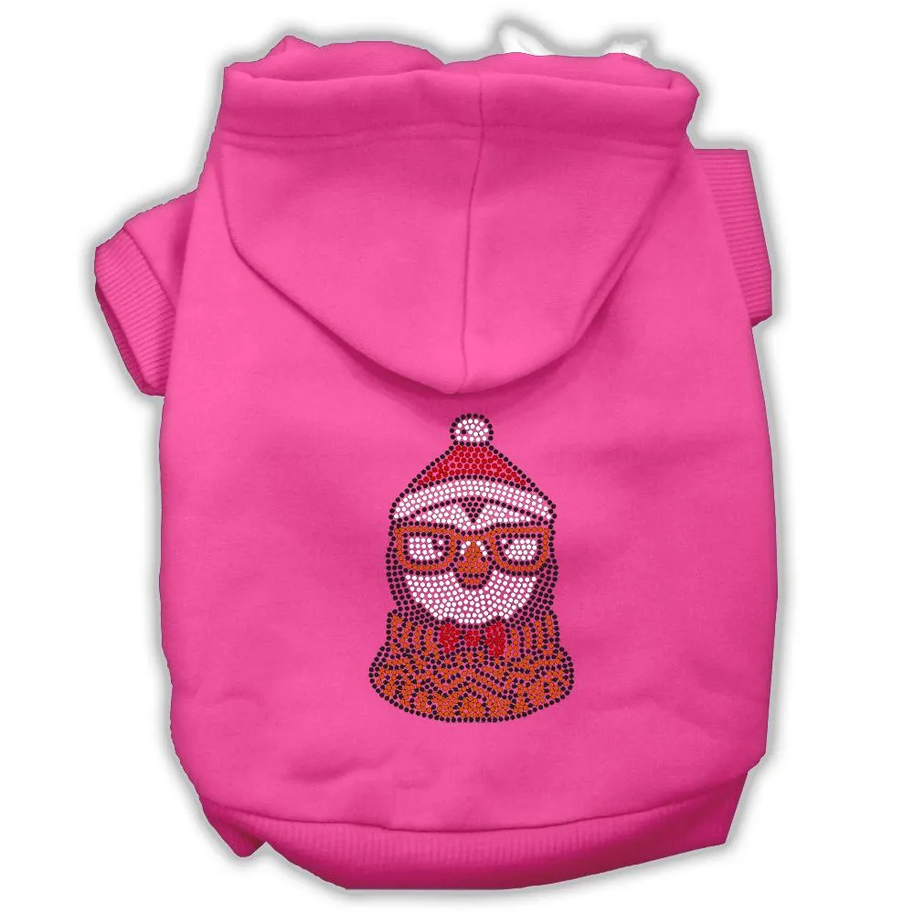 Hipster Penguin Rhinestone Dog Hoodie Bright Pink Xs (8)