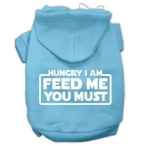 Hungry I am Screen Print Pet Hoodies Baby Blue Size XXXL (20)