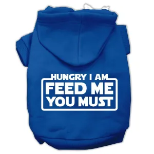 Hungry I Am Screen Print Pet Hoodies Blue Size Sm (10)