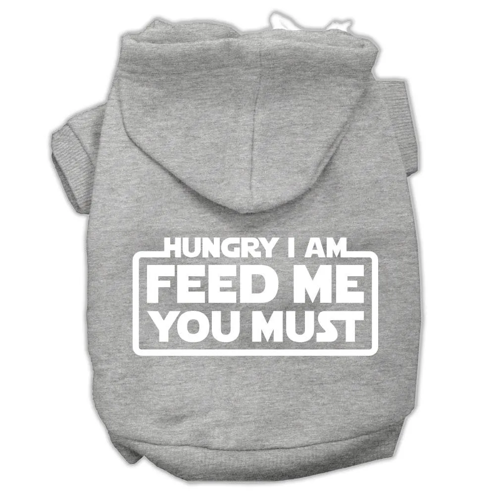 Hungry I Am Screen Print Pet Hoodies Grey Size Sm (10)