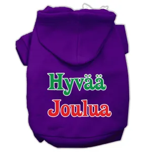 Hyvaa Joulua Screen Print Pet Hoodies Purple XXL (18)