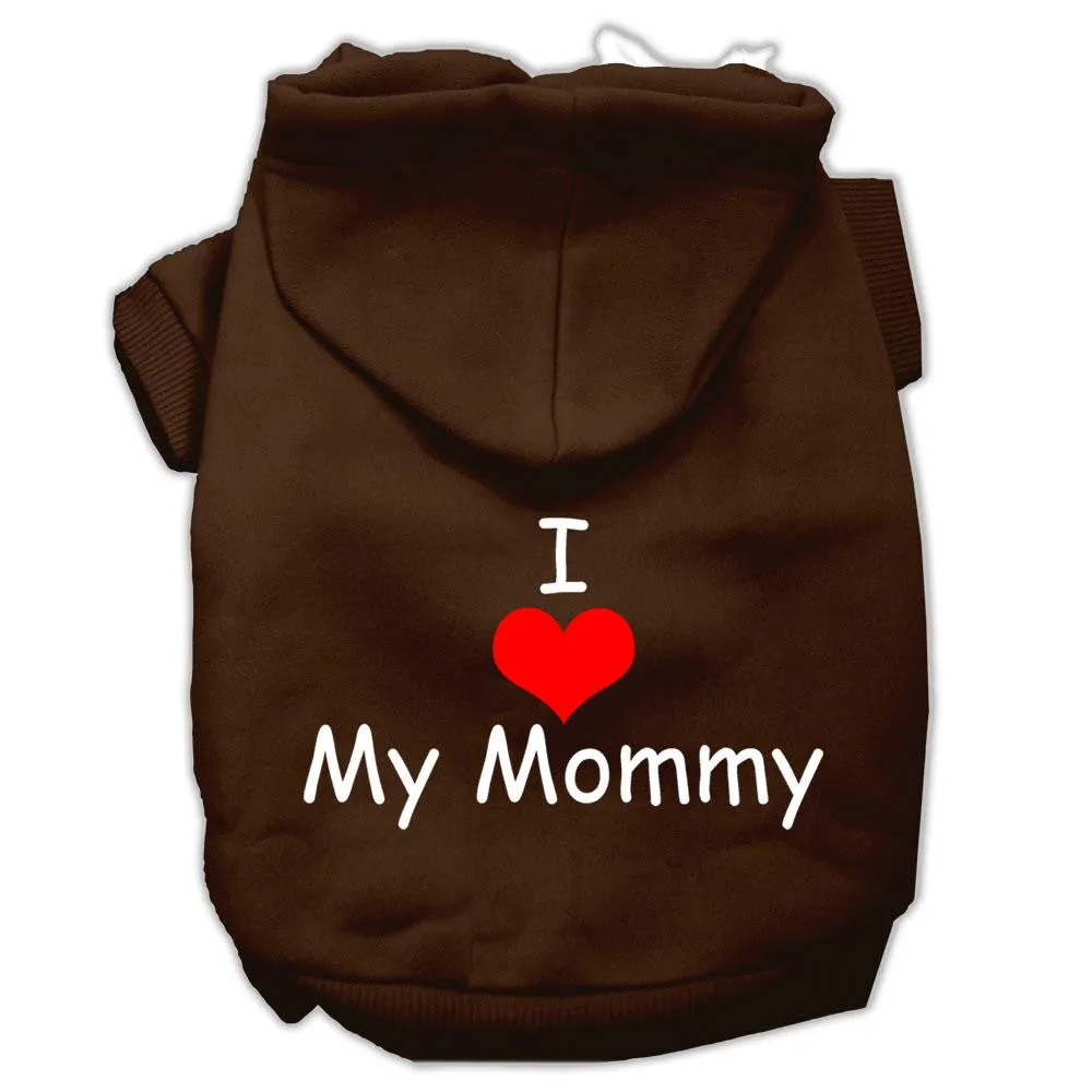 I Love My Mommy Screen Print Pet Hoodies Brown Size Med (12)