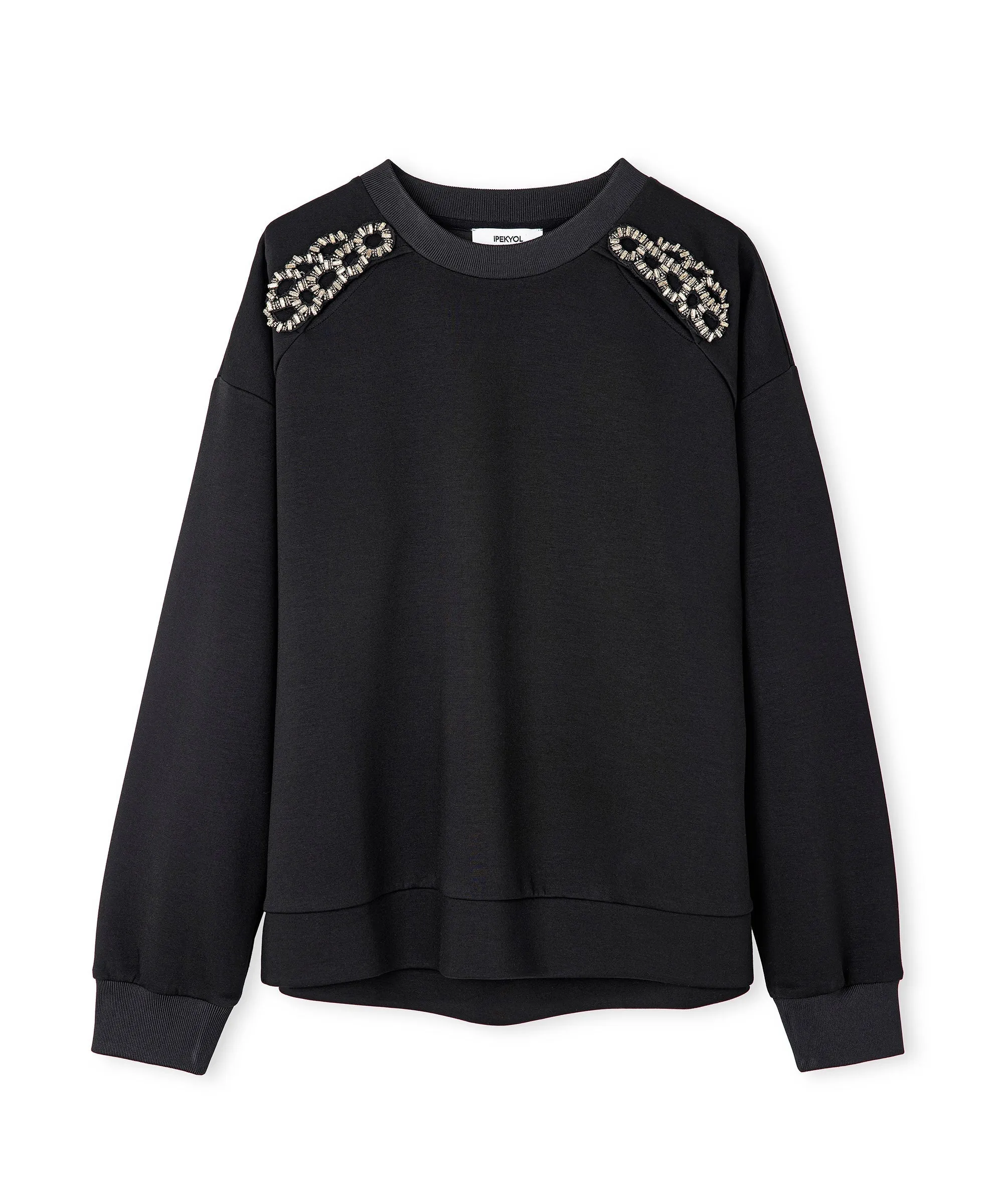 Ipekyol Stone Embroidered Cutout Sweatshirt Black