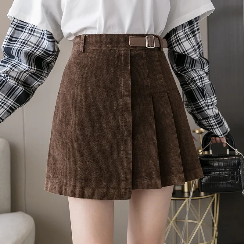 Irregular High Waist Thin A-line Skirt